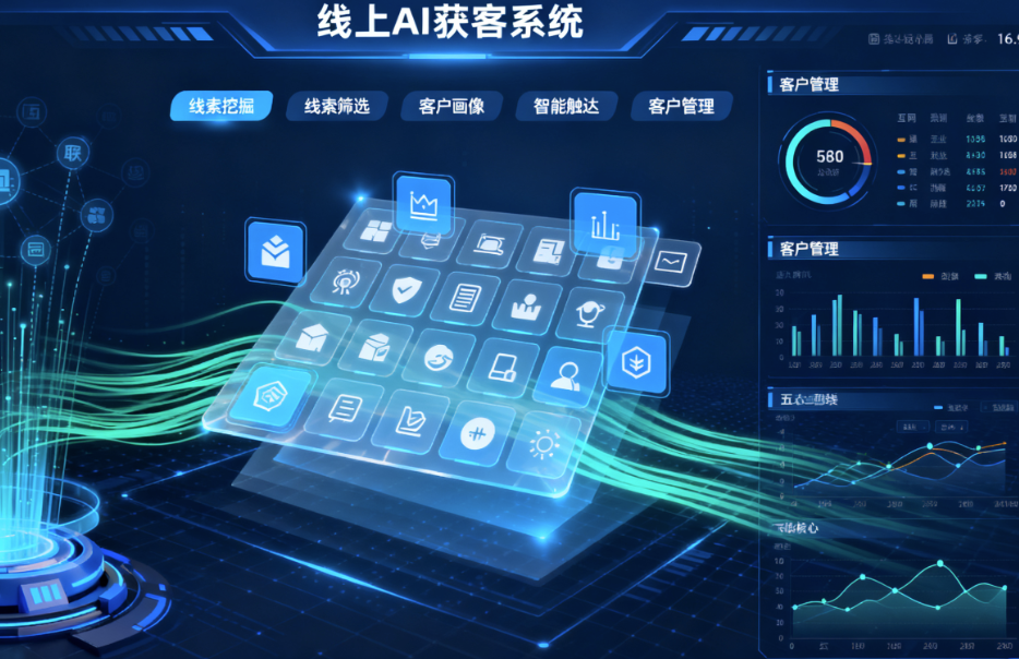 图片[1]-线上AI获客系统功能清单：从线索挖掘到客户管理的全模块-爱分享软件汇